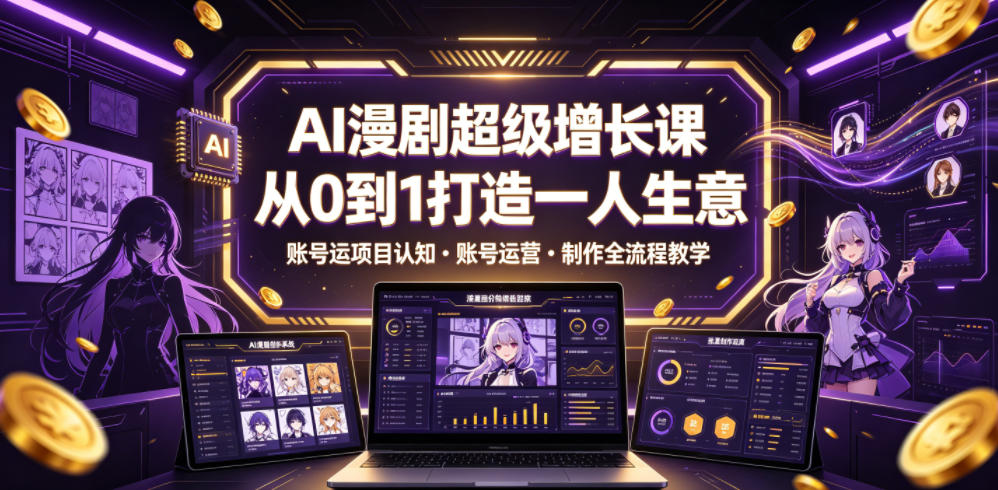 20260620103104139-6575b3eef5089cb331aff3fd6fdc582f AI漫剧超级增长课,从0到1打造一人生意,项目认知・账号运营・制作全流程教学