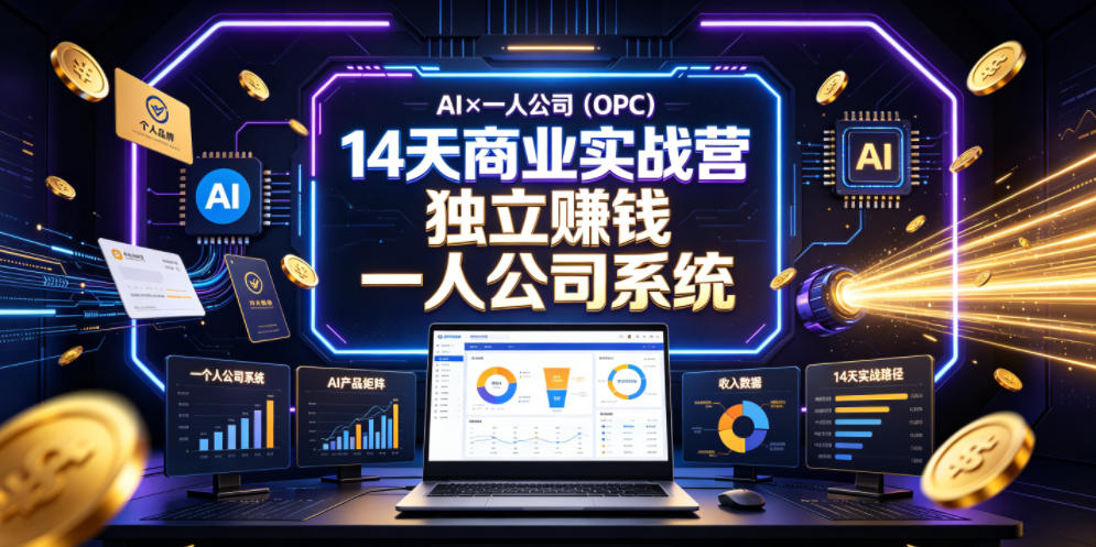 20260621121828726-e25f8eccef3d93e77ad02dba8418fcac AI×一人公司(OPC)14天商业实战营,用AI帮你搭建一个属于你自己的、能独立賺钱的一人公司系统