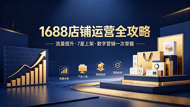 1688店铺没流量?产品上架不到7星?数字营销不会投?全套运营技能一次学(更新6月-优优云创网