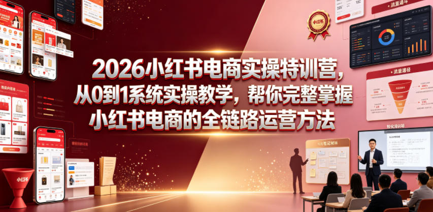 20260621144928777-8858c4f30b4c236ab2a808a741730d00 2026小红书电商实操特训营,从0到1系统实操教学,帮你完整掌握小红书电商的全链路运营方法