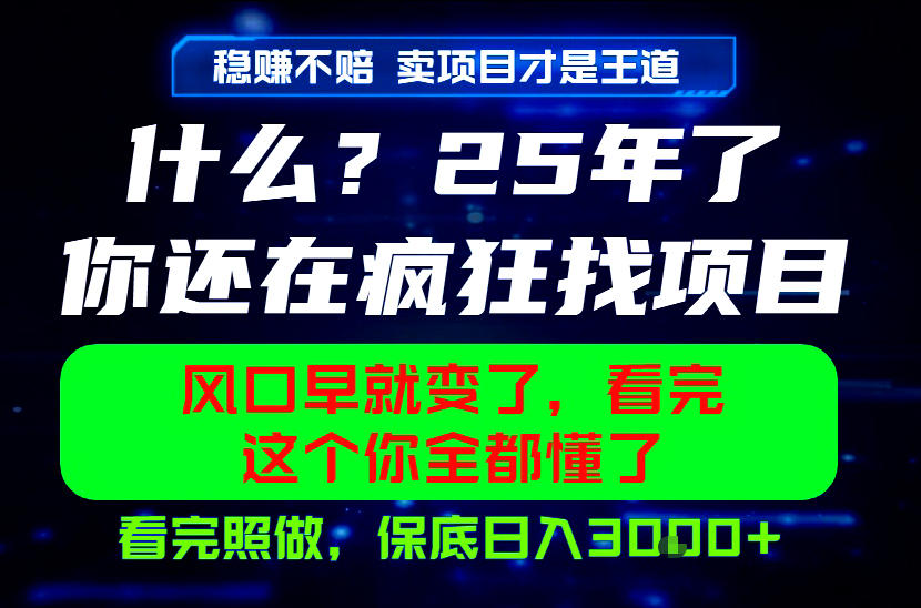 20260621161927602-d1edf129c1ad353bcdbc2e24581a656e 26年,请不要疯狂的找项目做了!卖项目才是真的稳賺不赔,看完照做,保底日入1k+【揭秘】