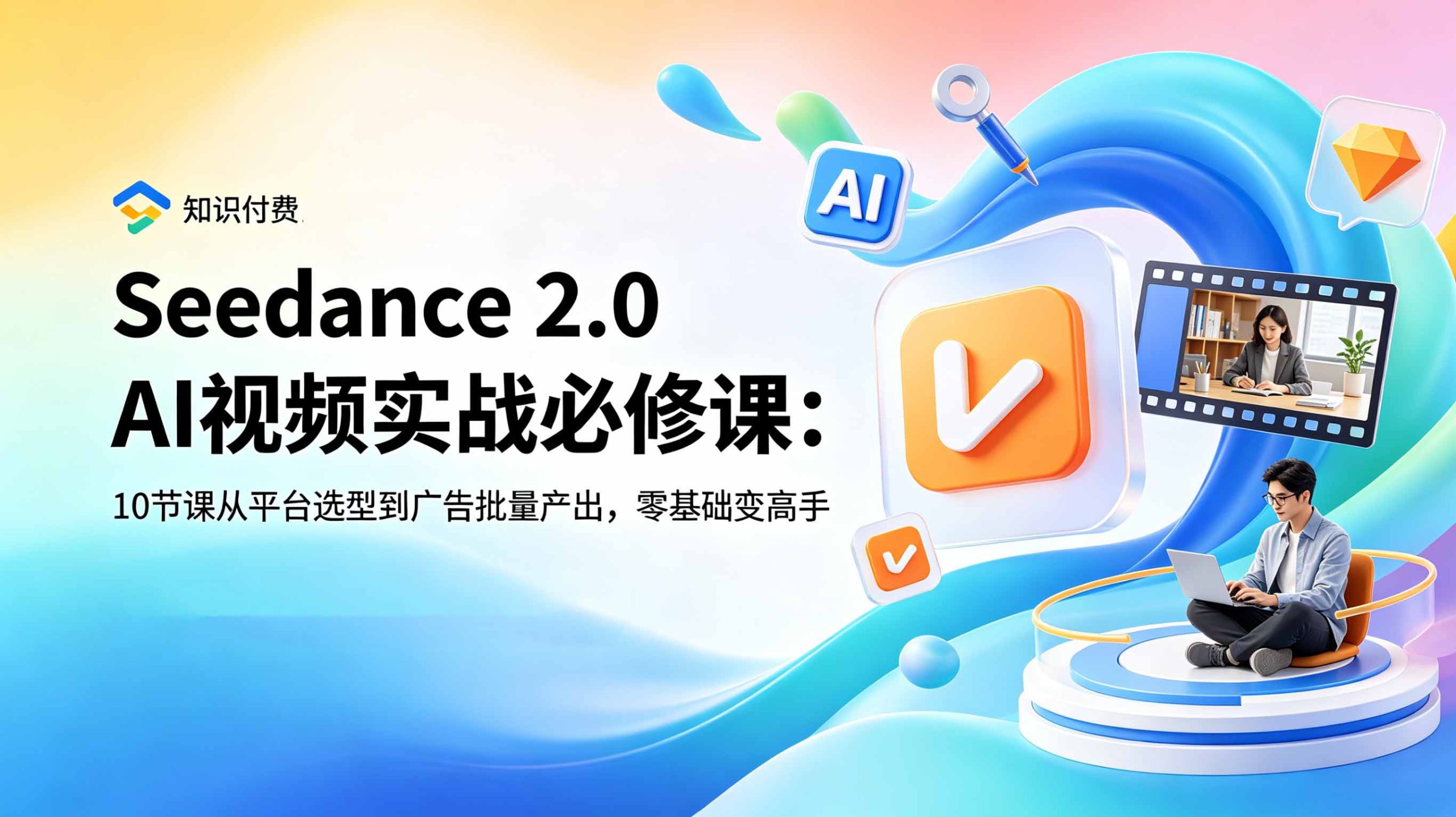 Seedance 2.0 AI视频实战必修课:10节课从平台选型到广告批量产出,零基础变高手-优优云创网