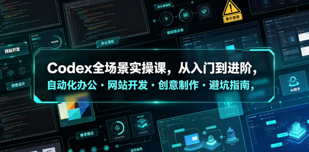 20260623125131170-32fde7cf4e4b3243c331b5b6ec5158b7 Codex全场景实操课,从入门到进阶,自动化办公・网站开发・创意制作・避坑指南,全流程教学