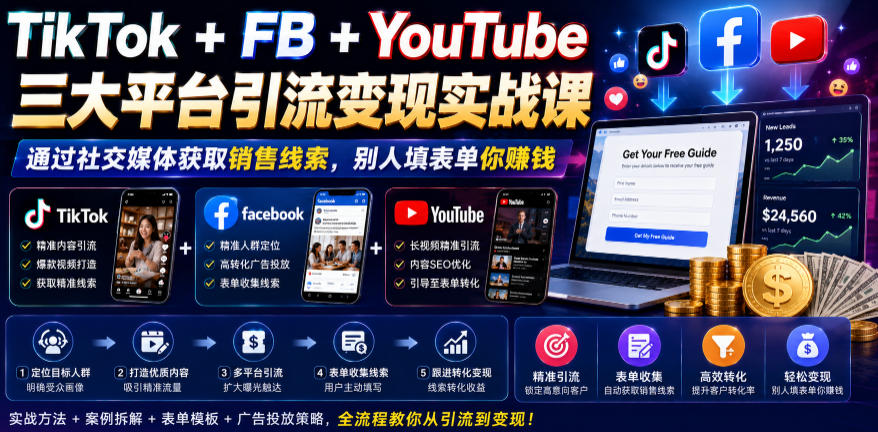 20260623183149992-3c5c5839dc2897250c51cca604c8b346 TikTok+FB+YouTube三大平台引流变现实战课,通过社交媒体获取销售线索,别人填表单你賺钱【原创双语字幕】