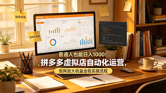 普通人也能日入 1000！拼多多虚拟店自动化运营，矩阵放大收益全程实操流程-优优云创网