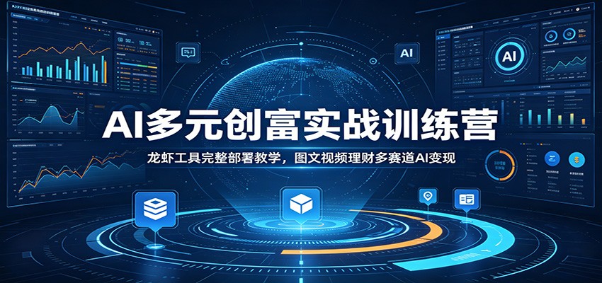 AI多元创富实战训练营：龙虾工具完整部署教学，图文视频理财多赛道AI变现-优优云创网