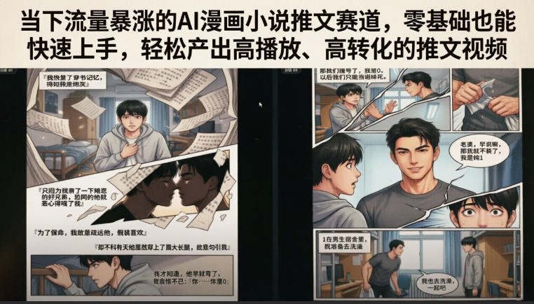 20260626122215986-f67e5d1836dbe29e285c34999cd118f0 当下流量暴涨的AI漫画小说推文赛道,零基础也能快速上手,轻松产出高播放、高转化的推文视频