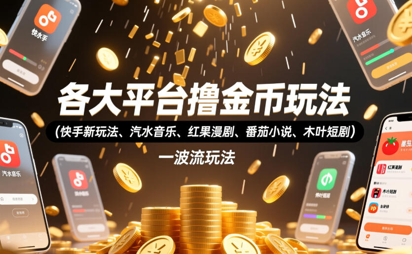 20260626201916255-f35d4876c7cb6249932a74da35c06409 各大平台撸金币玩法(快手新玩法、汽水音乐、红果漫剧、番茄小说、木叶短剧),一波流玩法(收费398元的教程)