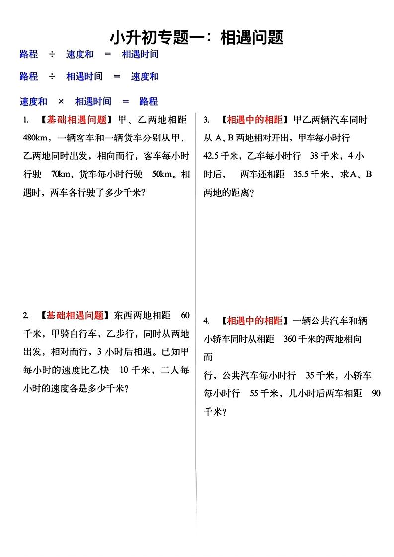 六年级下数学小升初必考应用题12大专题练习-优优云创网