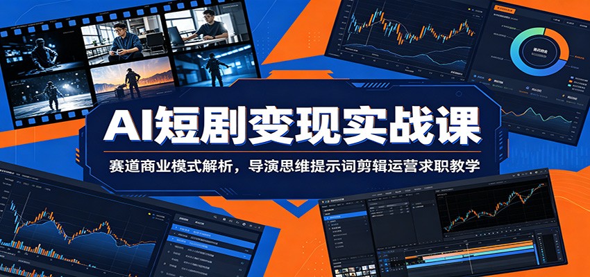 AI短剧变现实战课：赛道商业模式解析，导演思维提示词剪辑运营求职教学-优优云创网