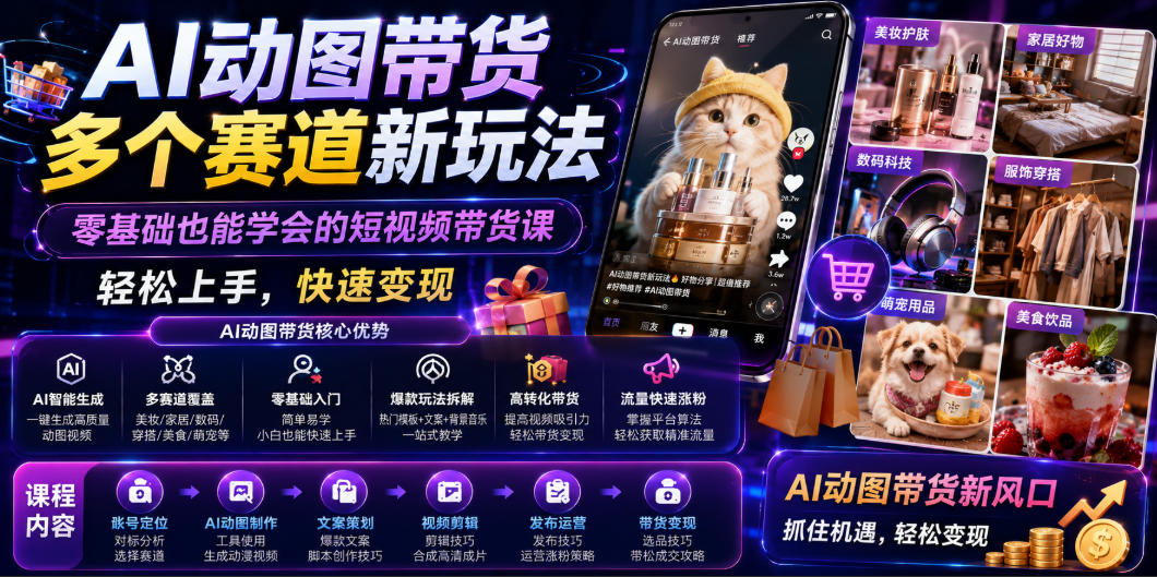 20260630101914111-ba251d718f51d85698e05d2c9553d1c9 AI动图带货多个赛道新玩法,零基础也能学会的短视频带货课,轻松上手,快速变现