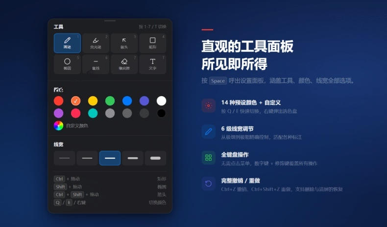 20260701102836293-92573d177469768e63ecb0b79f760e16 开源轻量级屏幕标注工具,1.4MB实现电脑全屏变自由画布!支持8种标注工具和全键盘操控MarkerOn