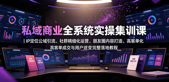 私域商业全系统实操课｜IP定位公域引流、社群精细化运营、朋友圈内容打造、高客单成交与用户裂变完整落地教程-优优云创网