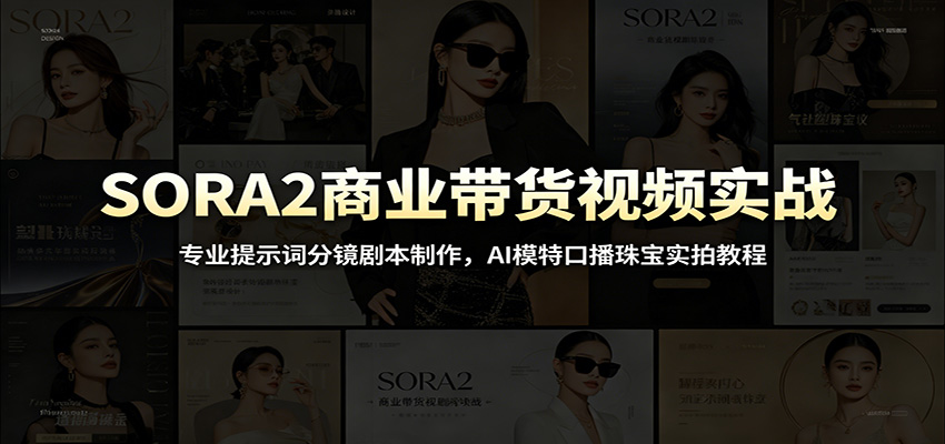 SORA2商业带货视频实战：专业提示词分镜剧本制作，AI模特口播珠宝实拍教程-优优云创网