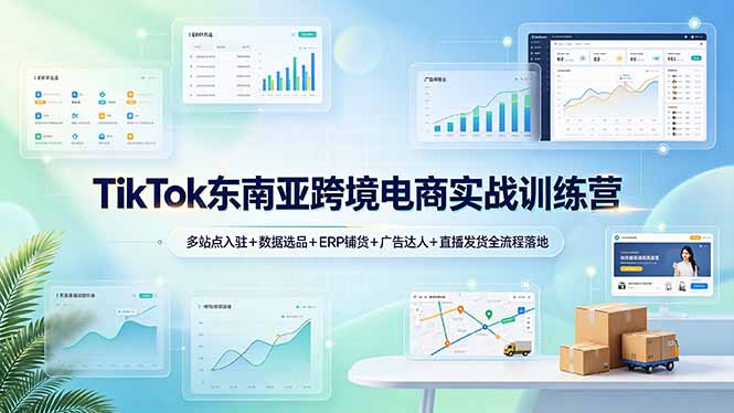 TikTok东南亚跨境电商实战训练营:多站点入驻+数据选品+ERP铺货+广告达人+直播发货全流程落地-优优云创网