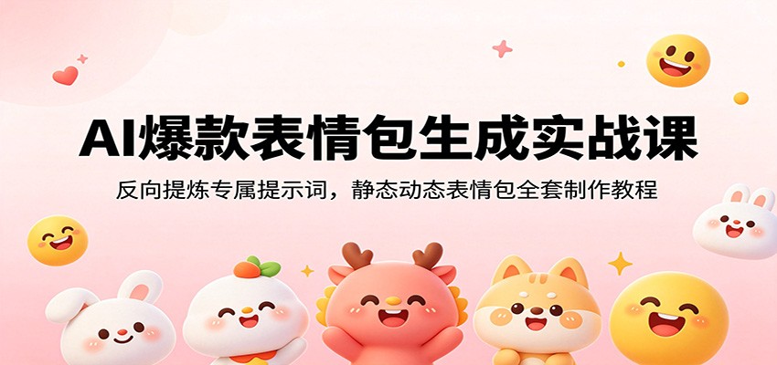 AI爆款表情包生成实战课：反向提炼专属提示词，静态动态表情包全套制作教程-优优云创网