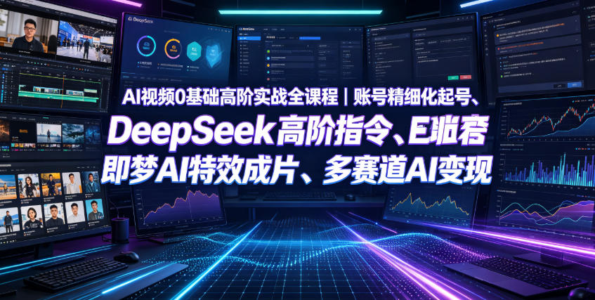 20260703081009467-db42697ec4d96172f39e4b7b61933aea AI视频0基础高阶实战全课程|账号精细化起号、DeepSeek高阶指令、即梦AI特效成片、多赛道AI短视频量产变现