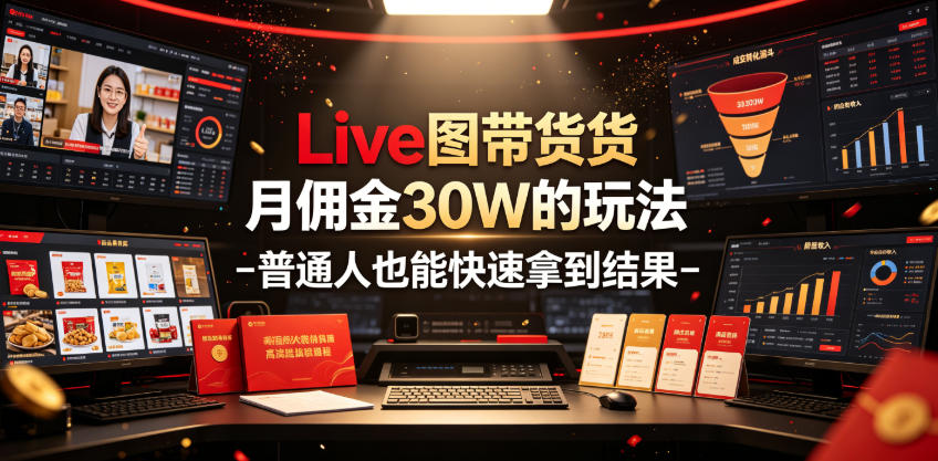 Live图带货月佣金30W的玩法-普通人也能快速拿到结果-优优云创网