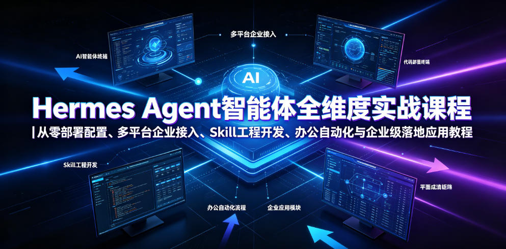 20260703101320148-447ab4b46eb6ae8e5506e4dca31c3b6c Hermes Agent智能体全维度实战课程|从零部署配置、多平台企业接入、Skill工程开发、办公自动化与企业级落地应用教程