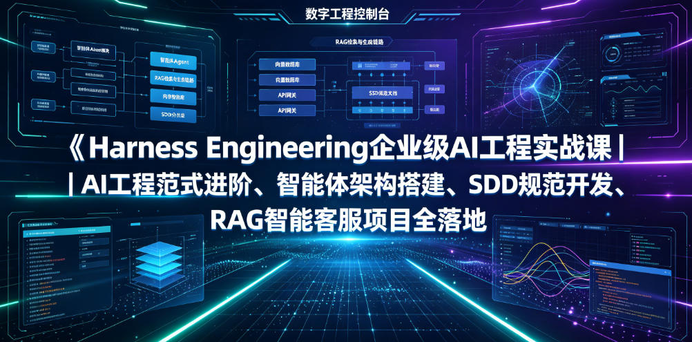 20260703103517804-29c4412f9ac06108145324518406fe76 Harness Engineering企业级AI工程实战课|AI工程范式进阶、智能体架构搭建、SDD规范开发、RAG智能客服项目全落地
