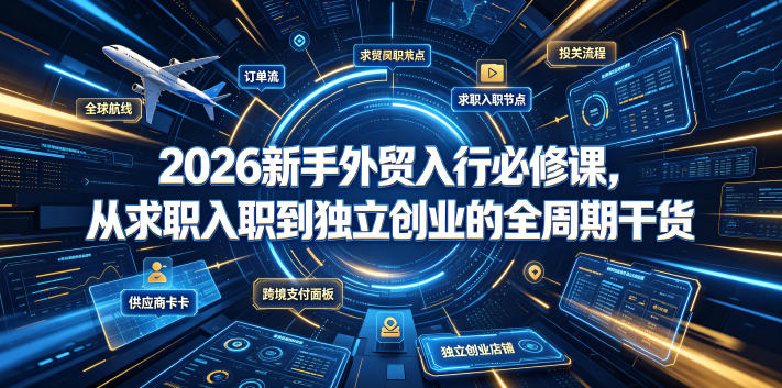 20260703141628922-ae359a7d55458f08402dd28fbc90e457 2026新手外贸入行必修课,从求职入职到独立创业的全周期干货