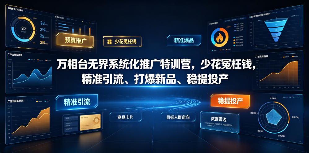 万相台无界系统化推广特训营VI0.0，少花冤枉钱，精准引流、打爆新品、稳提投产(全程录音+字幕)-优优云创网