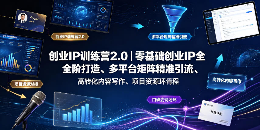20260704103518709-2030c28af739a47b6a09e95a7009fa79 创业IP训练营2.0|零基础创业IP全阶打造、多平台矩阵精准引流、高转化内容写作、项目资源对接与口碑变现闭环课程