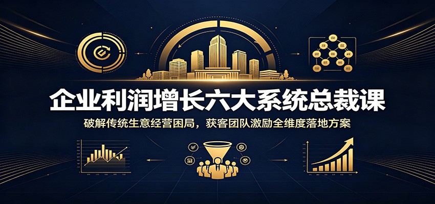 企业利润增长六大系统总裁课：破解传统生意经营困局，获客团队激励全维度落地方案-优优云创网