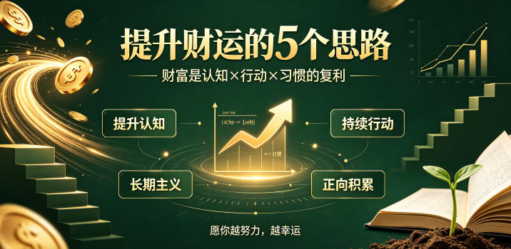 付费文章:提升财运的5个思路——财富是认知x行动x习惯的复利,愿你越努力,越幸运-优优云创网