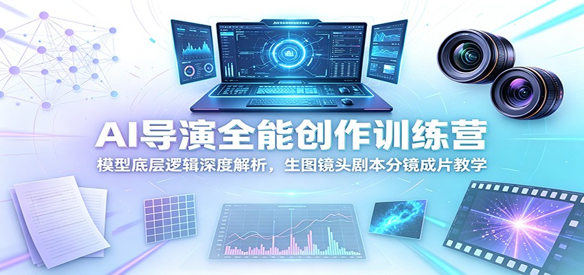 AI导演全能创作训练营:模型底层逻辑深度解析,生图镜头剧本分镜成片教学-优优云创网