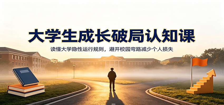 大学生成长破局认知课：读懂大学隐性运行规则，避开校园弯路减少个人损失-优优云创网