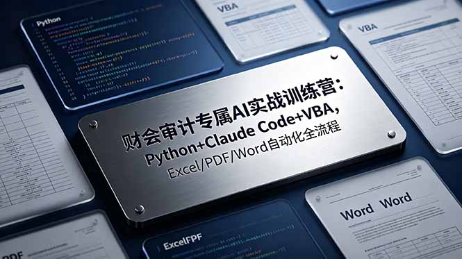 财会审计专属 AI实战训练营-更新:Python+Claude Code+VBA,Excel/PDF/Word自动化全流程-优优云创网