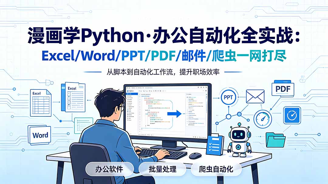 漫画学Python·办公自动化全实战:Excel/Word/PPT/PDF/邮件/爬虫一网打尽-优优云创网