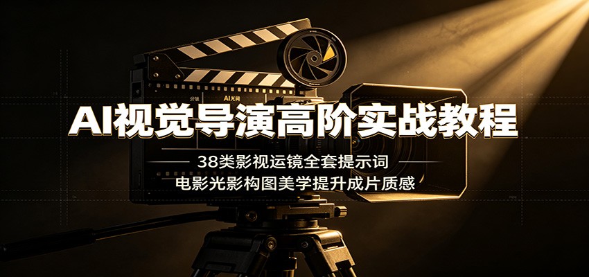 AI视觉导演高阶实战教程：38类影视运镜全套提示词，电影光影构图美学提升成片质感-优优云创网