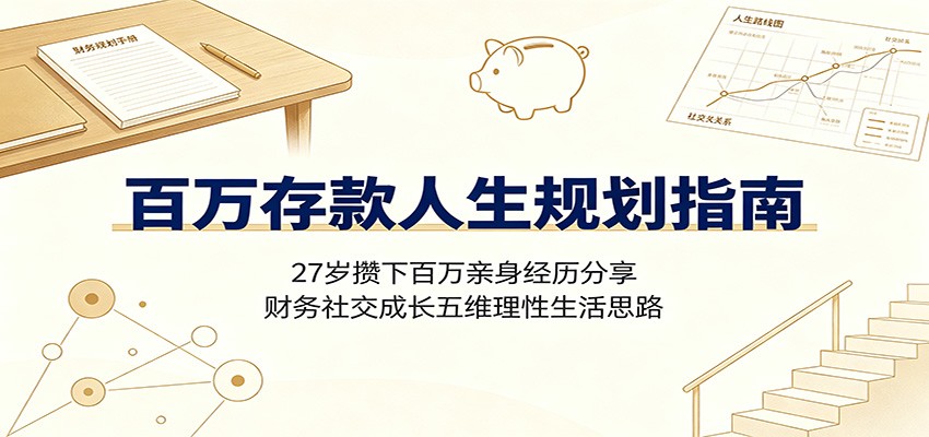 百万存款人生规划指南:27岁攒下百万亲身经历分享,财务社交成长五维理性生活思路-优优云创网