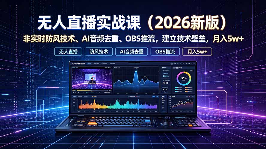 无人直播实战课(更新7月-优优云创网
