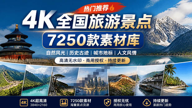 20260712122721371-1e3c0b0b8dfe5ecc5961173c60729fd4 热门全国旅游风景素材!4K全国旅游景点素材库,7250款素材,旅行达人城市航拍风景风光高清短视频