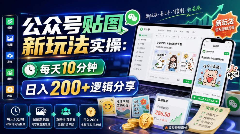 20260713102442365-7ffa06e32307590901ff55b09df754d0 公众号贴图新玩法实操,每天10分钟,日入200+逻辑分享