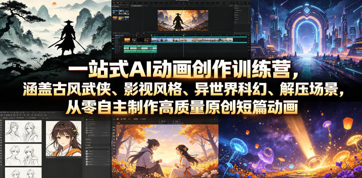 20260713162518293-99cbaee91bcfa9330b4ebc2b1fa62ae4 一站式AI动画创作训练营,涵盖古风武侠、影视风格、异世界科幻、解压场景,从零自主制作高质量原创短篇动画(更新)