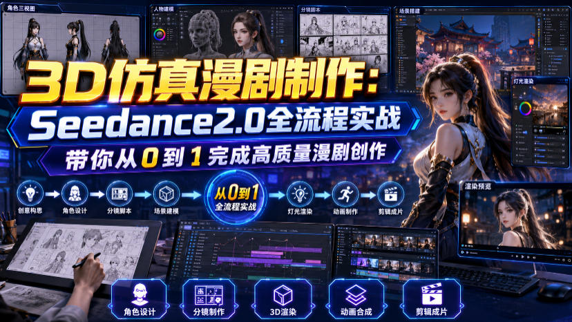 3D仿真漫剧制作：Seedance2.0全流程实战，带你从0到1完成高质量漫剧创作-优优云创网