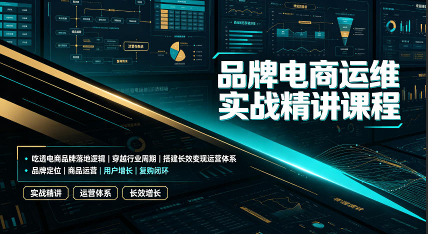 品牌电商运维实战精讲课程|吃透电商品牌落地逻辑、穿越行业周期、搭建长效变现运营体系-优优云创网