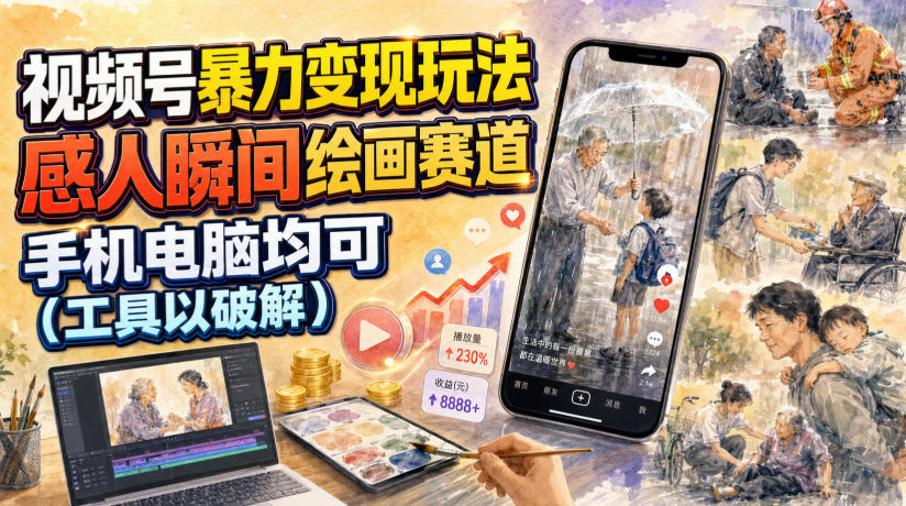 20260715101028743-3666277cb4e9d7a75d3361d82b68fba3 视频号暴力变现玩法,感人瞬间绘画赛道,手机电脑均可