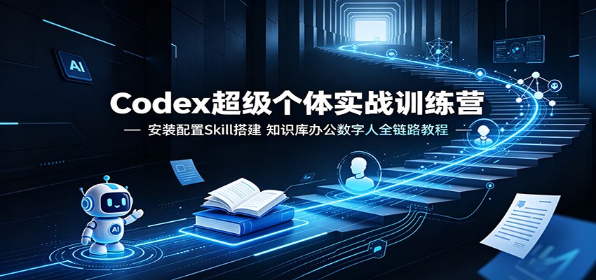 Codex超级个体实战训练营：安装配置Skill搭建，知识库办公数字人全链路教程-优优云创网