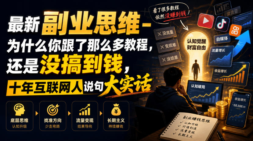 20260719121823362-9b01769b32d048701752ee35122002b6 最新副业思维-为什么你跟了那么多教程,还是没搞到钱,十年互联网人说句大实话【揭秘】