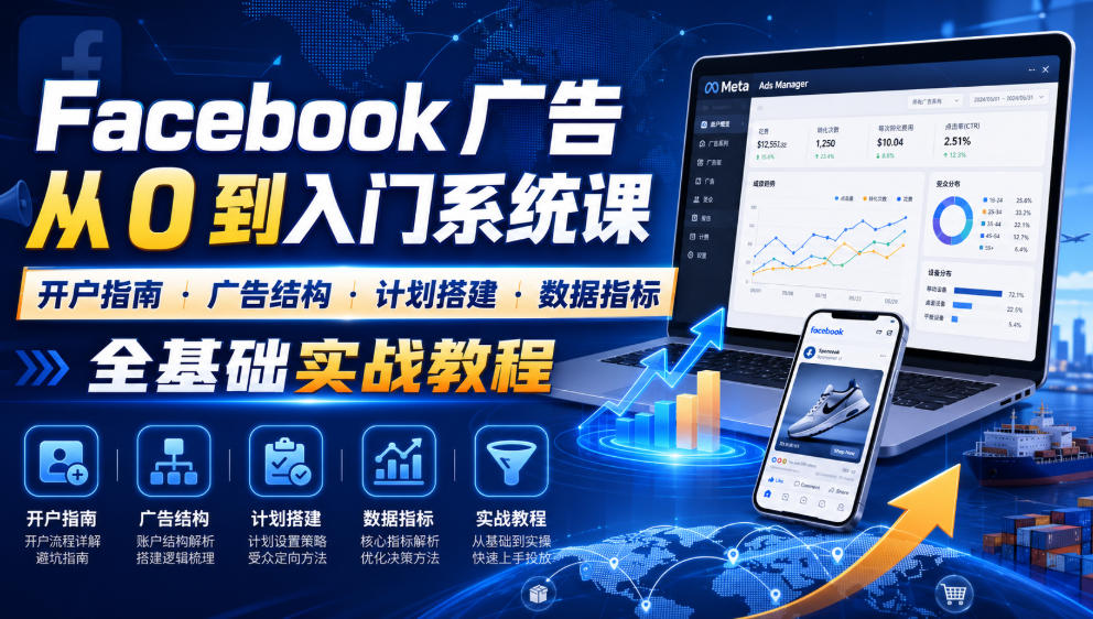 20260721102032391-ede234c54029564deec3914fcc83c6b8 Facebook广告新手从0到入门系统课|开户指南・广告结构・计划搭建・数据指标全基础实战教程