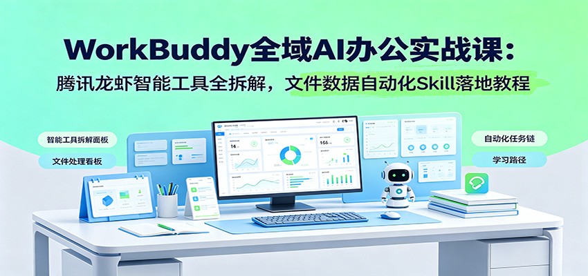 WorkBuddy全域AI办公实战课:腾讯龙虾智能工具全拆解,文件数据自动化Skill落地教程-优优云创网