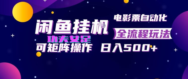 闲鱼挂G卖电影票自动全流程玩法,可矩阵操作,轻松日入500+【揭秘】-优优云创网
