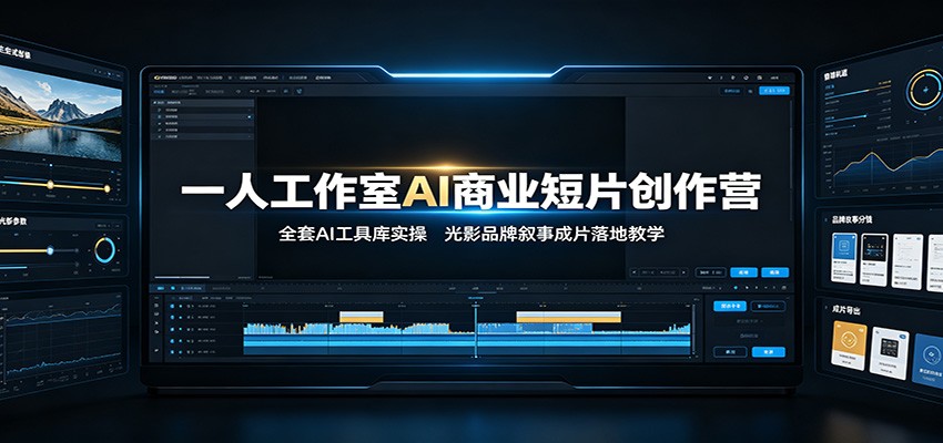 一人工作室AI商业短片创作营:全套AI工具库实操,光影品牌叙事成片落地教学-优优云创网