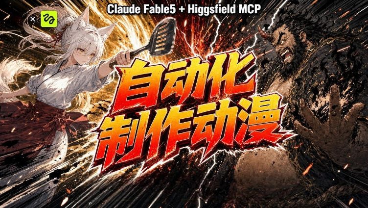 AI自动化动漫制作!Claude Fable 5接入Higgsfield MCP,直接生成完整创意内容-优优云创网