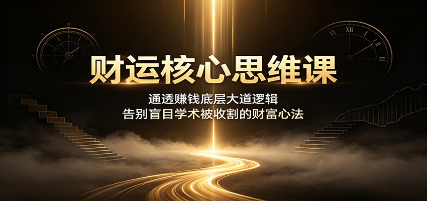 财运核心思维课:通透赚钱底层大道逻辑,告别盲目学术被收割的财富心法-优优云创网